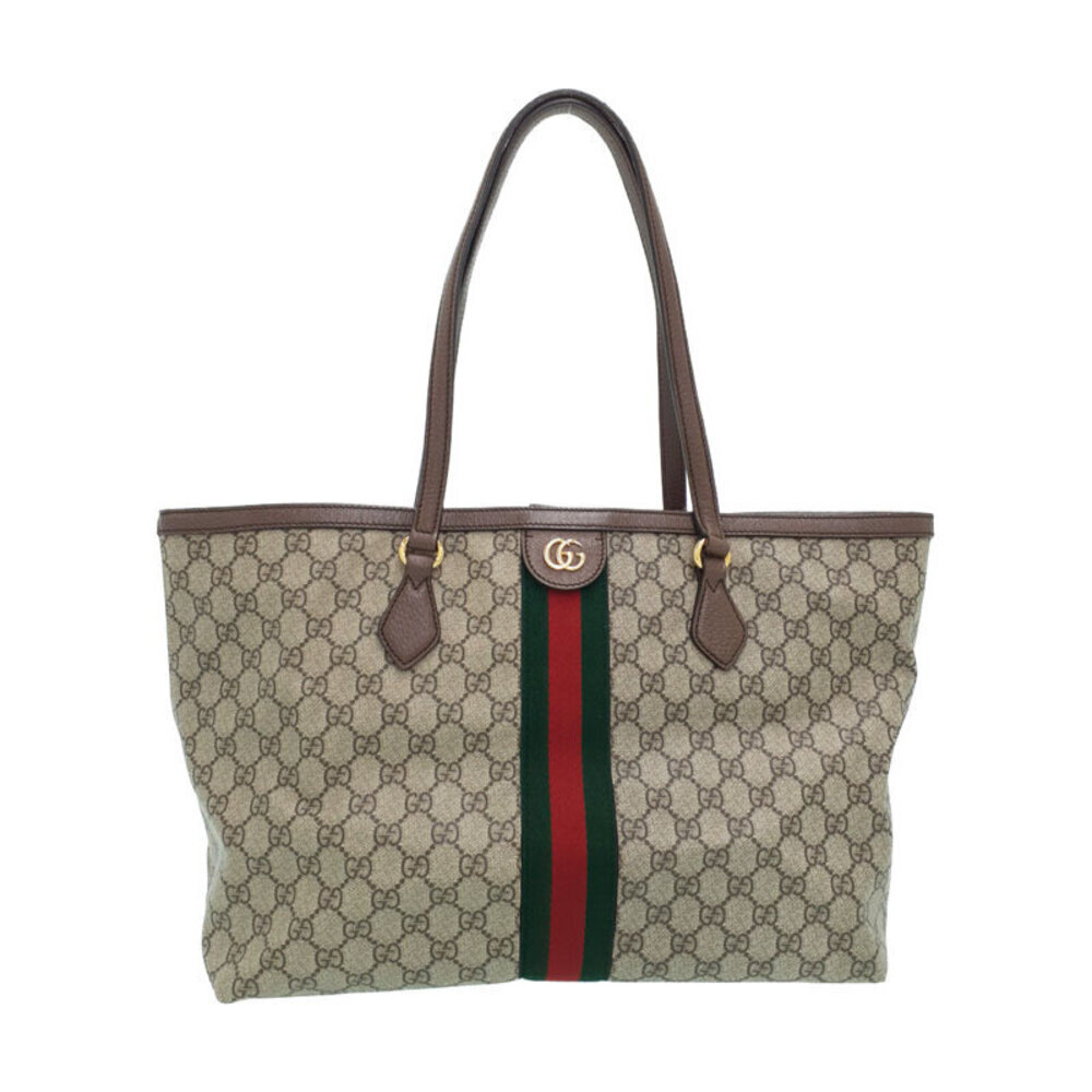 GUCCI Ophidia Supreme GG Tote Shoulder Bag Brown